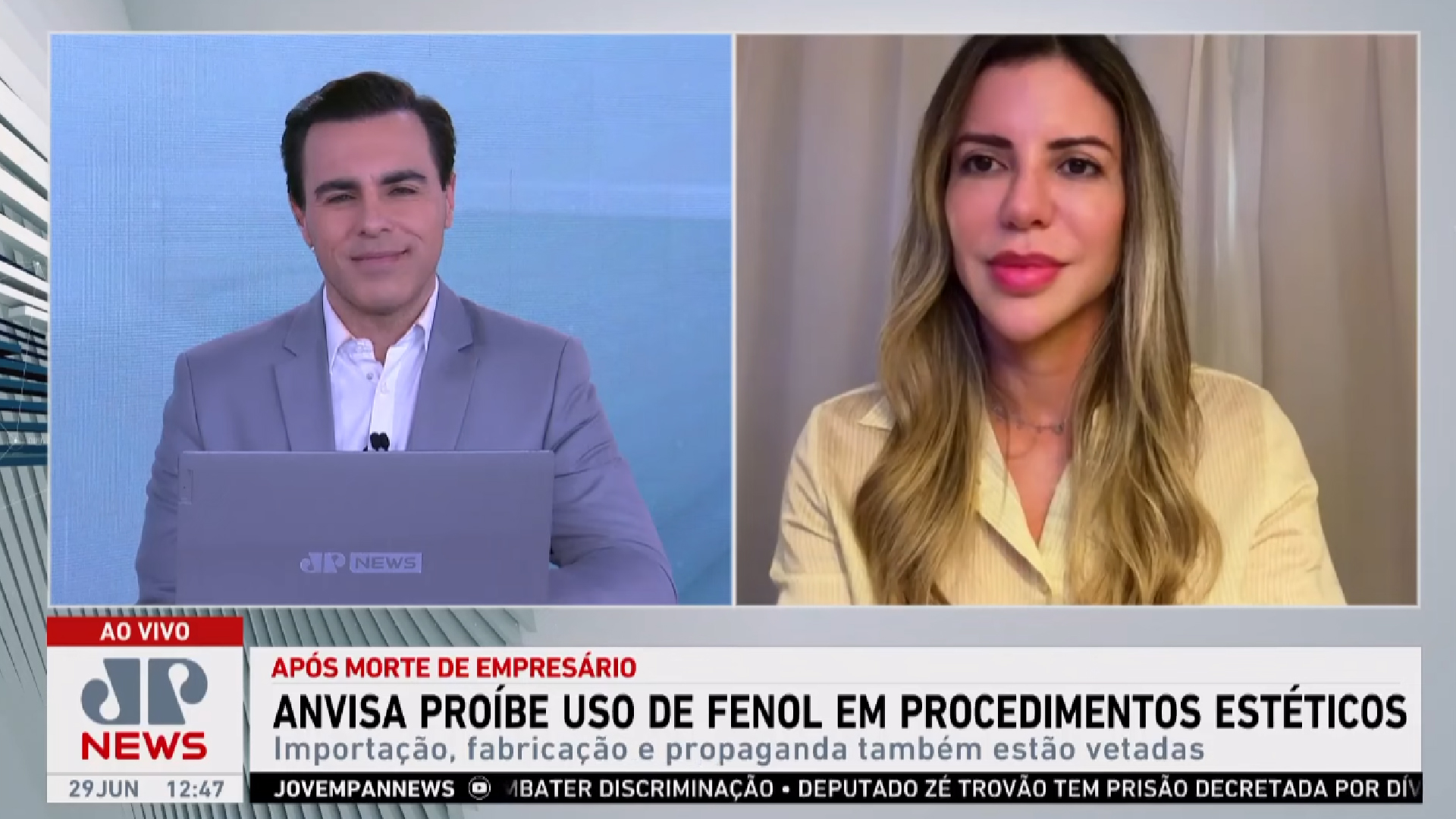 JP - Presidente da Sociedade Brasileira de Dermatologia do DF explica proibição do uso de fenol